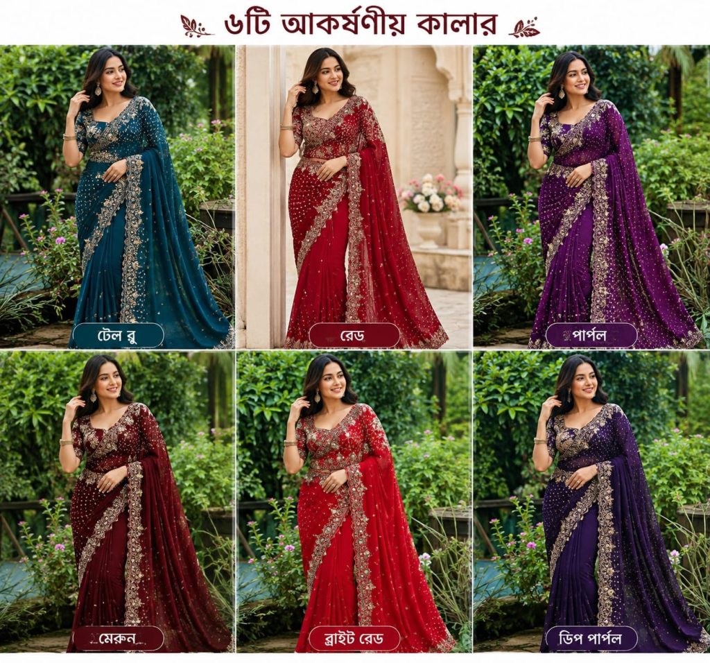 জর্জেট  মাধুরী শাড়ি